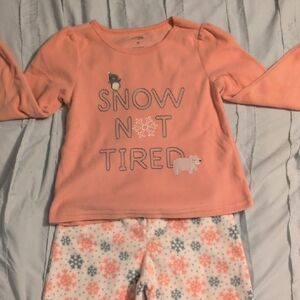 Carter's Peach Snowflake Pajama Set